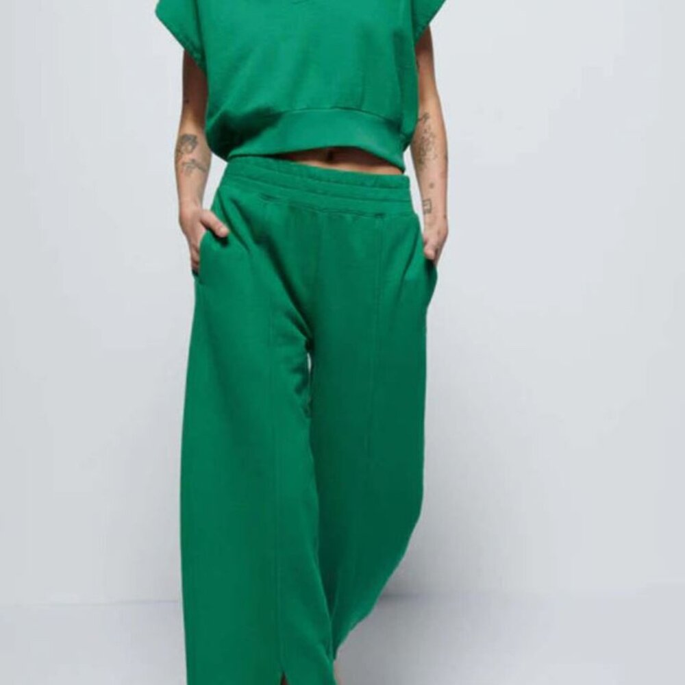 Nation LTD Lincoln Front Slit Pants - Verdant Green